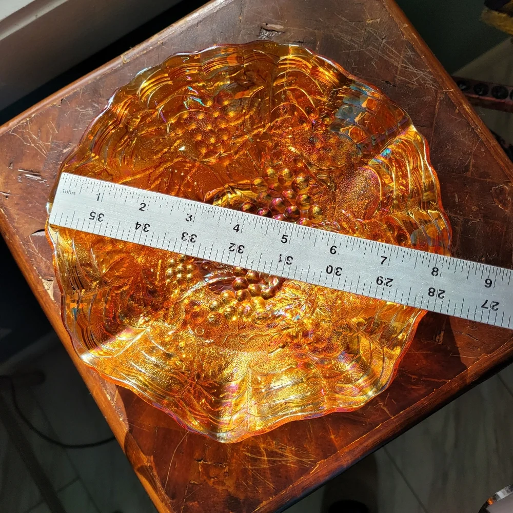 Frosted Amber Carnival Glass Depression Glass